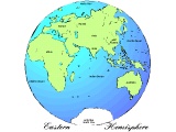 Half globe map of the world: East